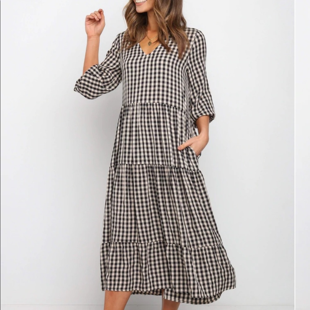 NWT Petal & Pup Newlin Dress - Black Gingham